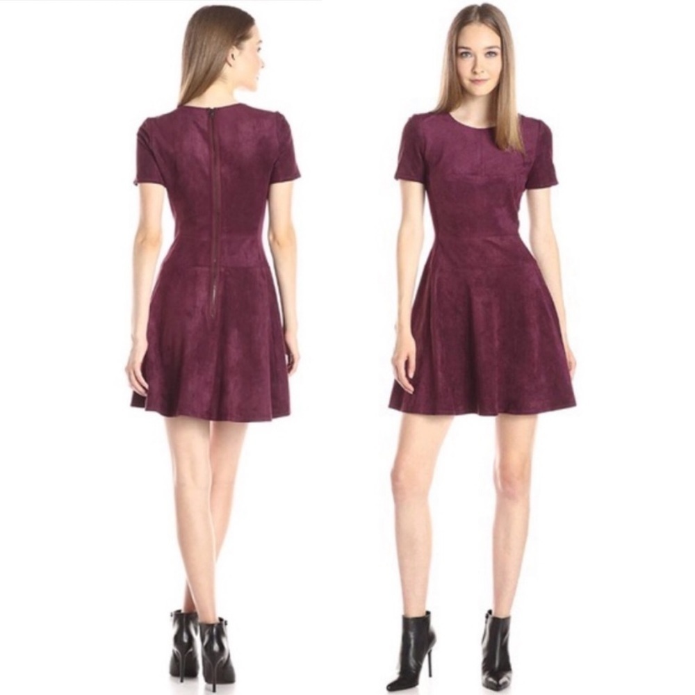 Bcbgmaxazria Darra Faux Suede Dress In Bordeaux 6